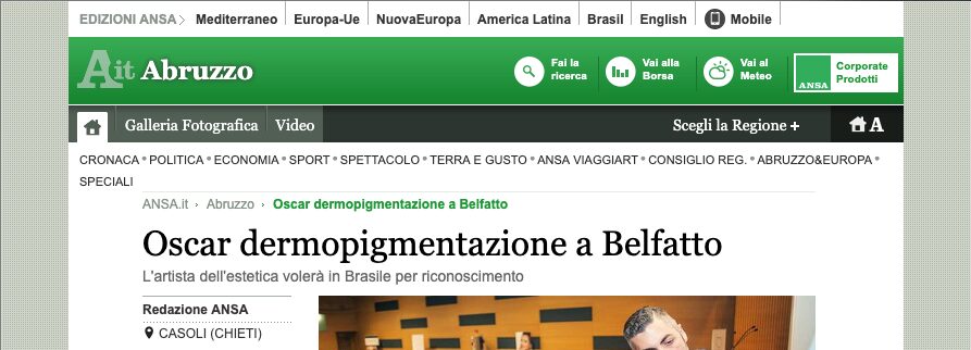 ANSA Abruzzo: dermopigmentation Oscar for Belfatto
