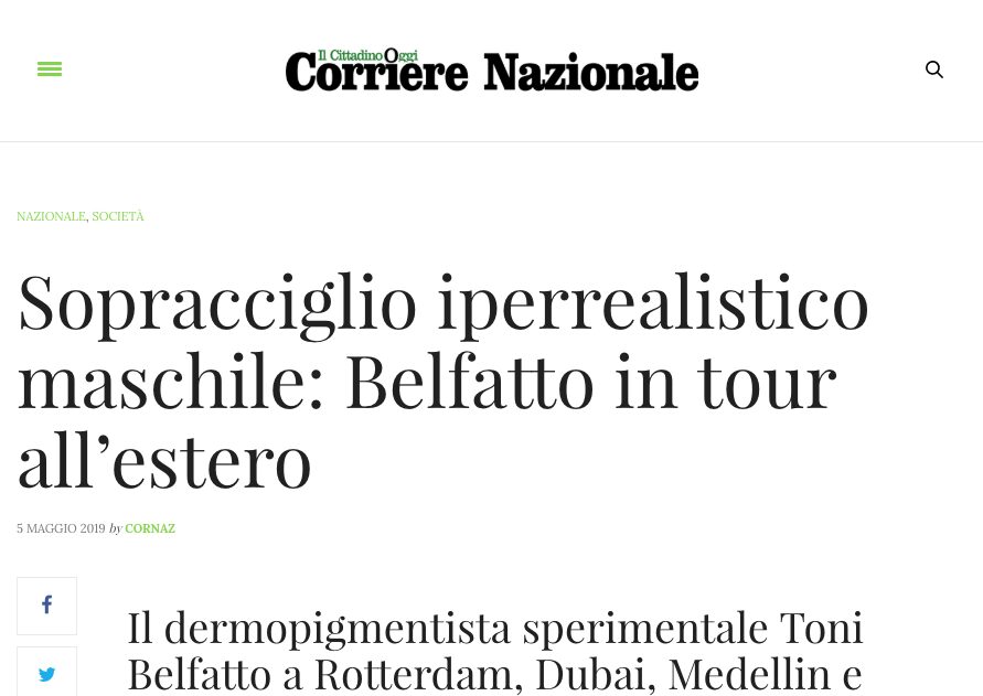 Il Corriere Nazionale: the hyper-realistic male eyebrow