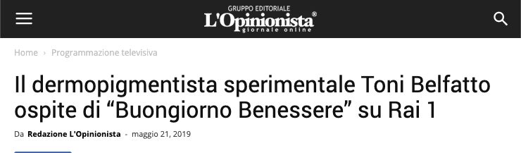L'Opinionista: Toni Belfatto guest on Buongiorno Benessere, Rai 1