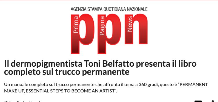 Prima Pagina News: Toni Belfatto presents his permanent makeup book