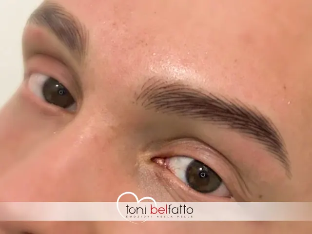 Male permanent makeup eyebrow, result