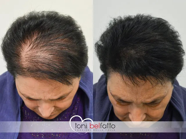 Scalp micropigmentation, before and after