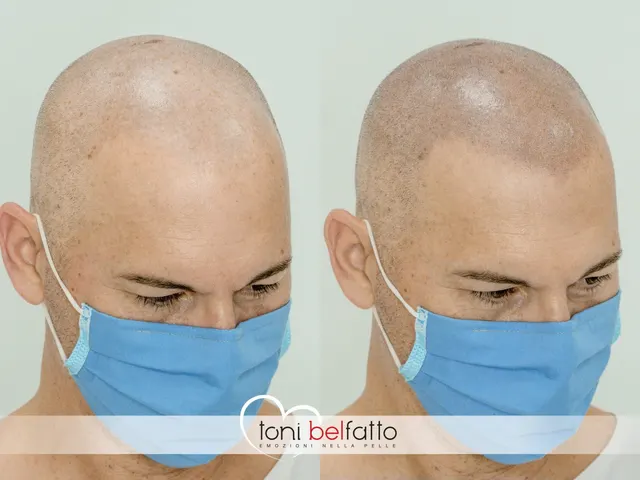 Scalp micropigmentation, before and after