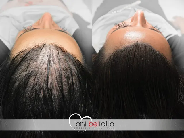 Scalp micropigmentation, before and after
